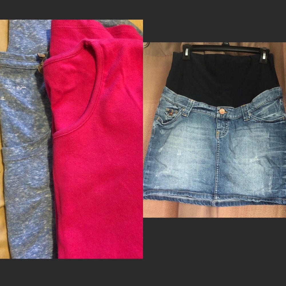 H & M Denim Skirt with shirts. Look a Bundle!
